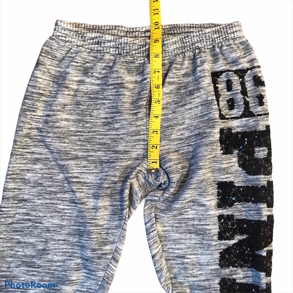 PINK VS Marled Gray Sweats With Black Sequins XS - Picture 4 of 6